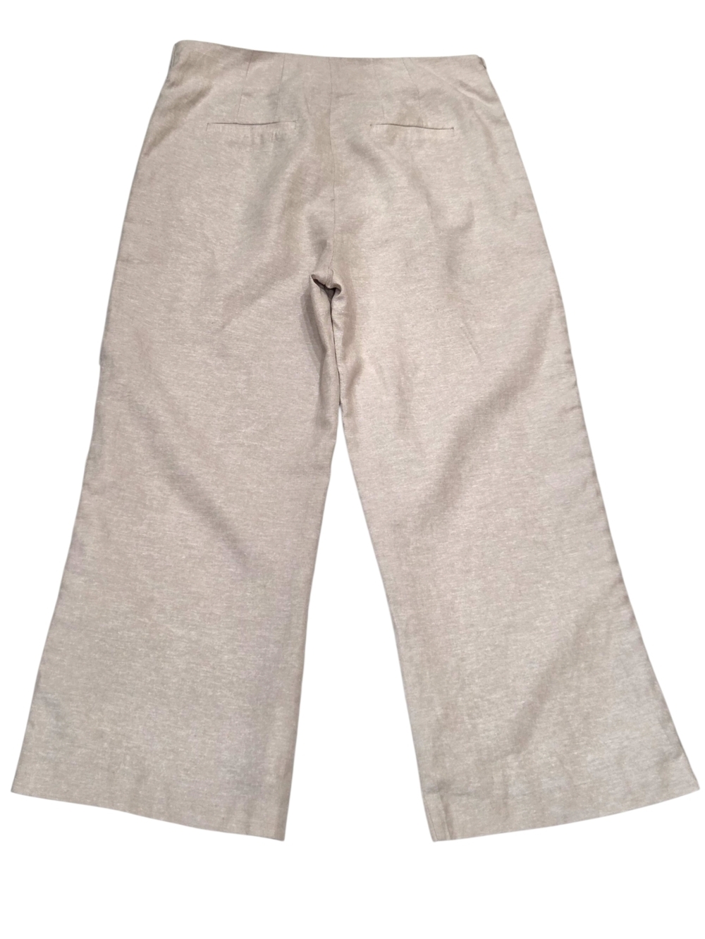 Jason Wu High Rise Linen Blend Wide Leg Crop Pants - Neutral Tan Size 6 NWOT - Picture 2 of 10